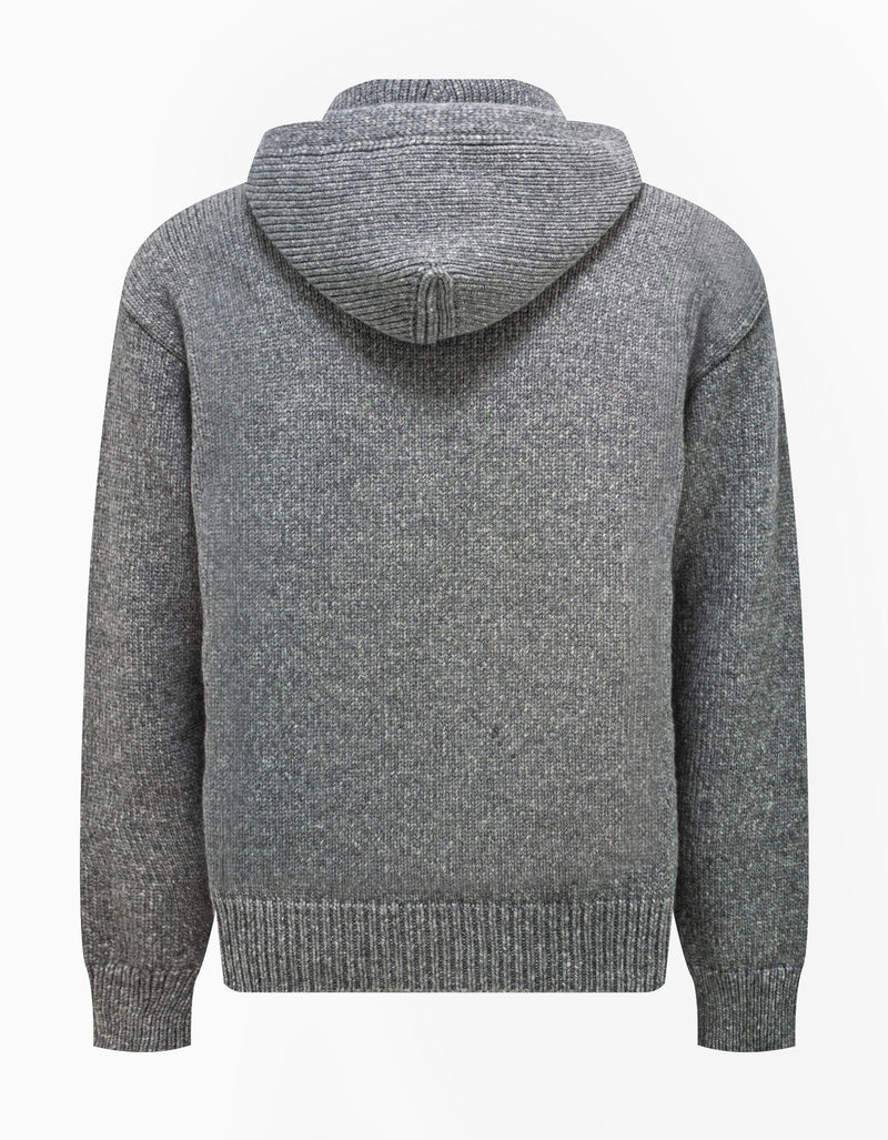 Off-White Off-White Grey Arrow Moon Chunky Knit Hoodie
