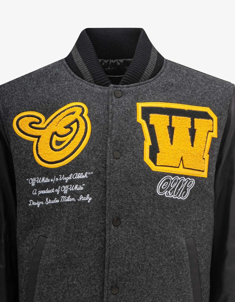 Off-White Off-White Grey Cat Varsity Jacket