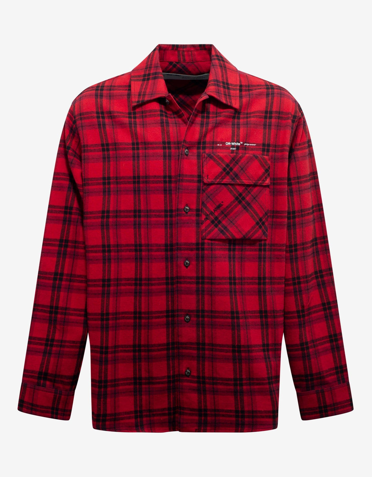 Off-White Red & Black Flannel Check Shirt