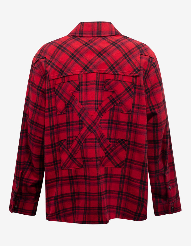 Off-White Red & Black Flannel Check Shirt