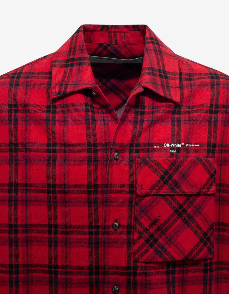 Off-White Red & Black Flannel Check Shirt