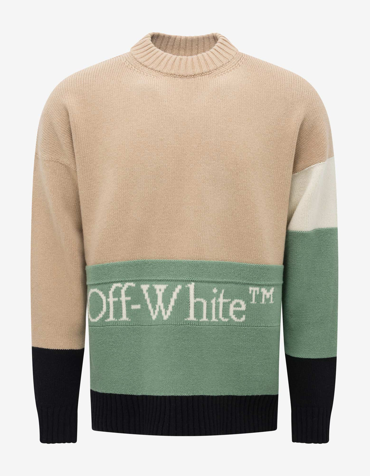 Off-White Tan Colour Block Sweater
