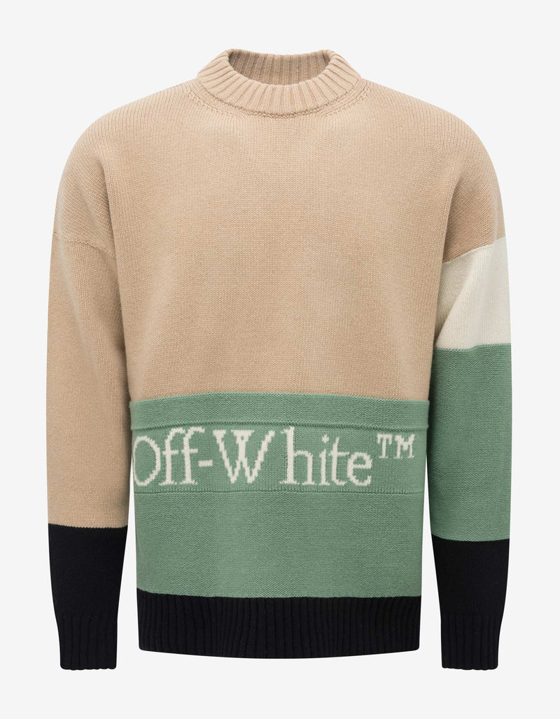 Off-White Tan Colour Block Sweater