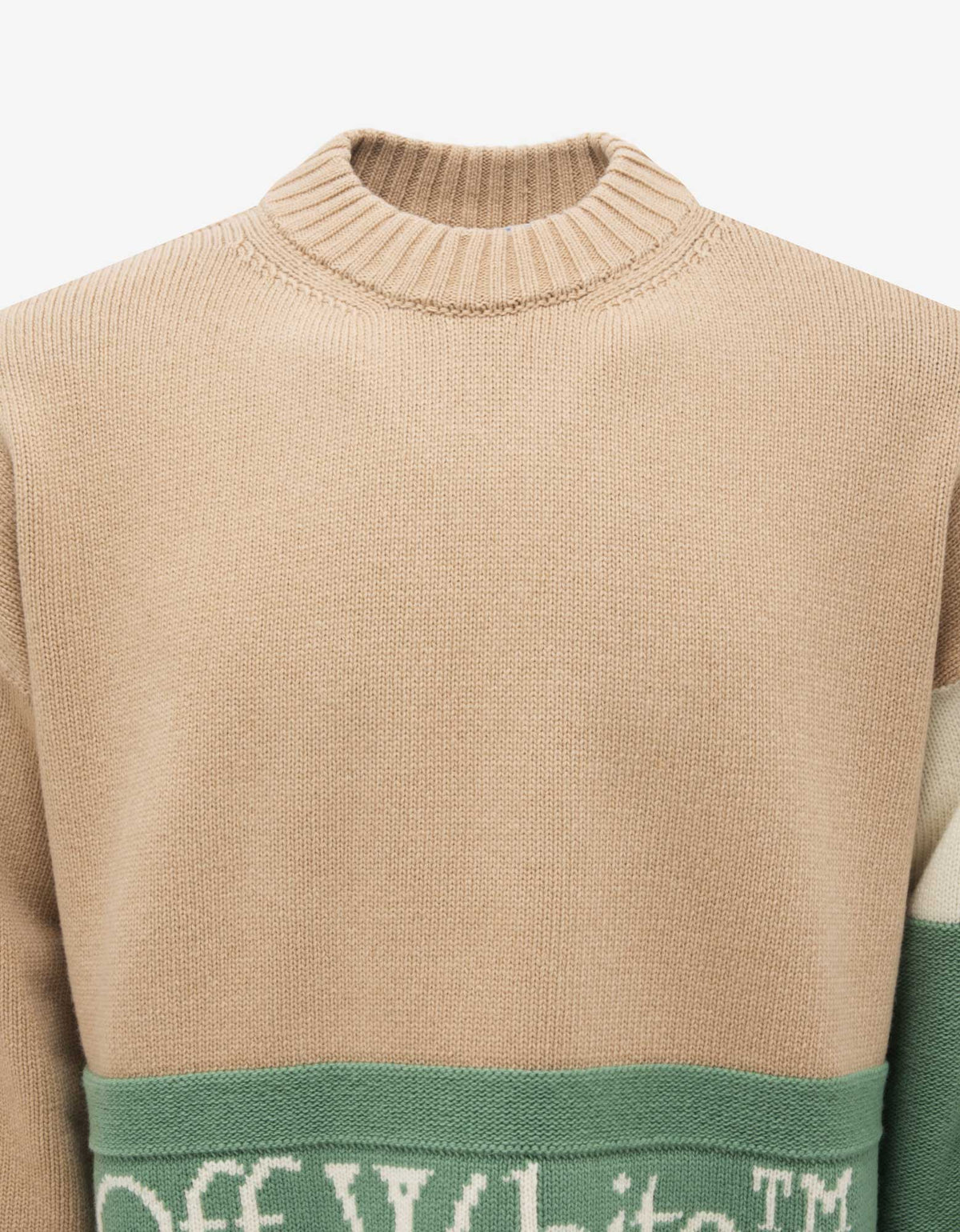 Off-White Tan Colour Block Sweater