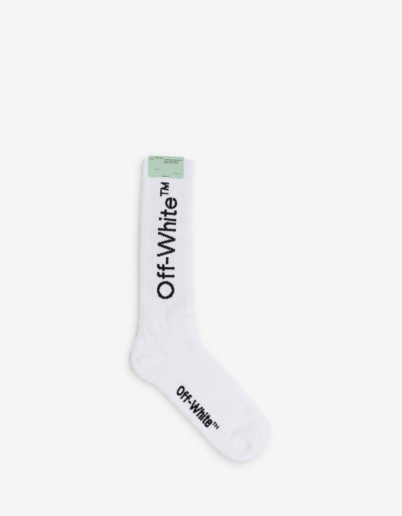 Off-White White Diagonals Mid Length Socks
