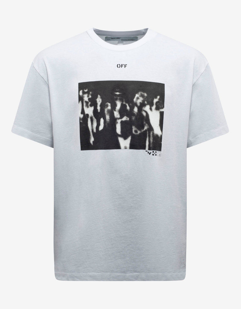 Off-White White Spray Painting Print Oversized T-Shirt