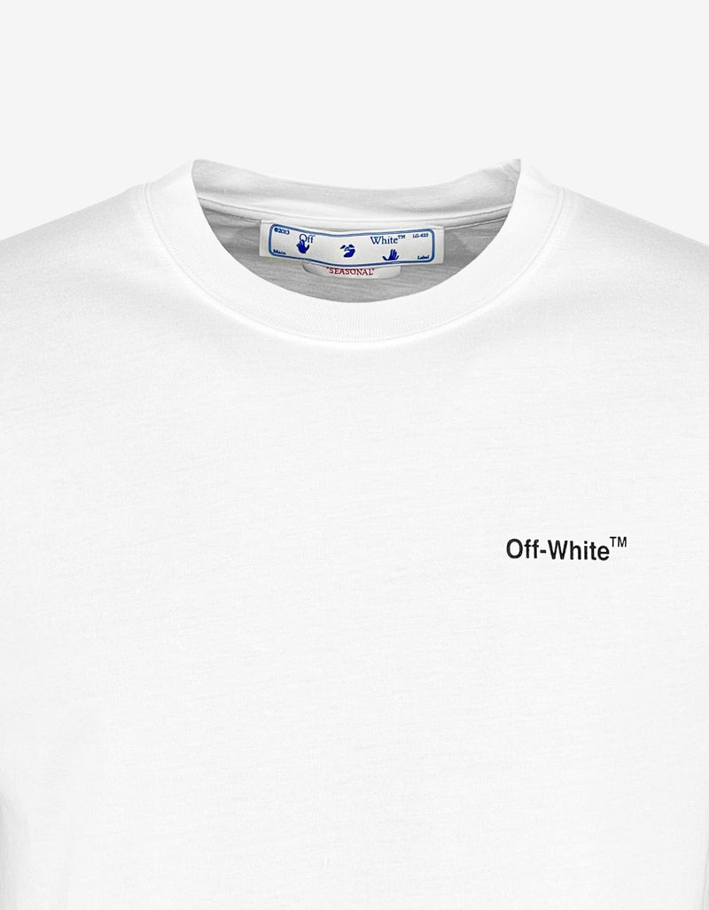 Off-White White Wave Diag Print T-Shirt