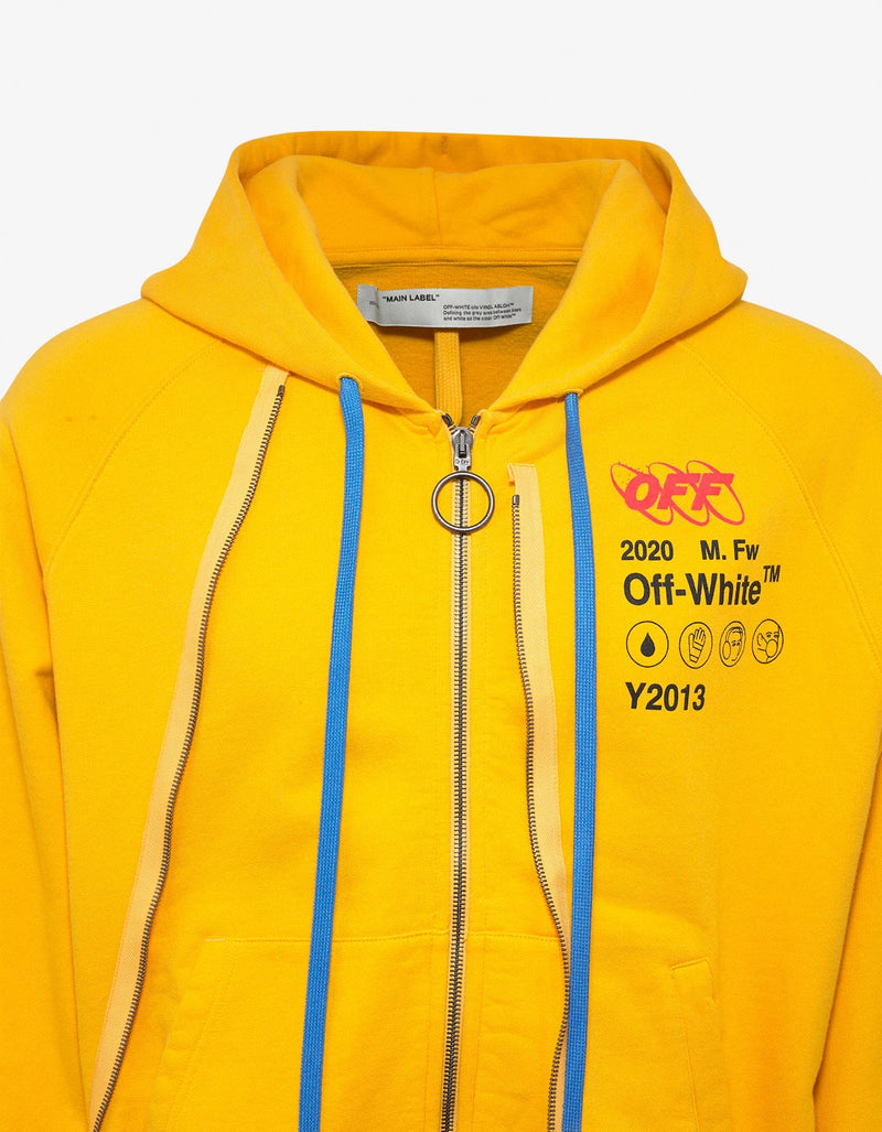 Off-White Yellow Industrial Y013 Double Zip Hoodie