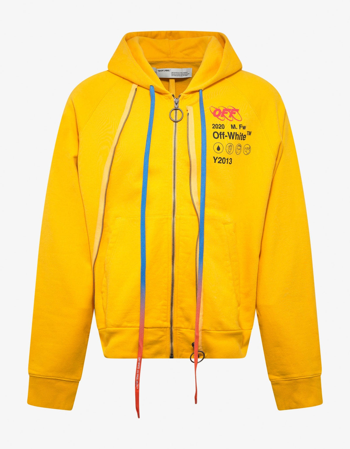 Off-White Yellow Industrial Y013 Double Zip Hoodie