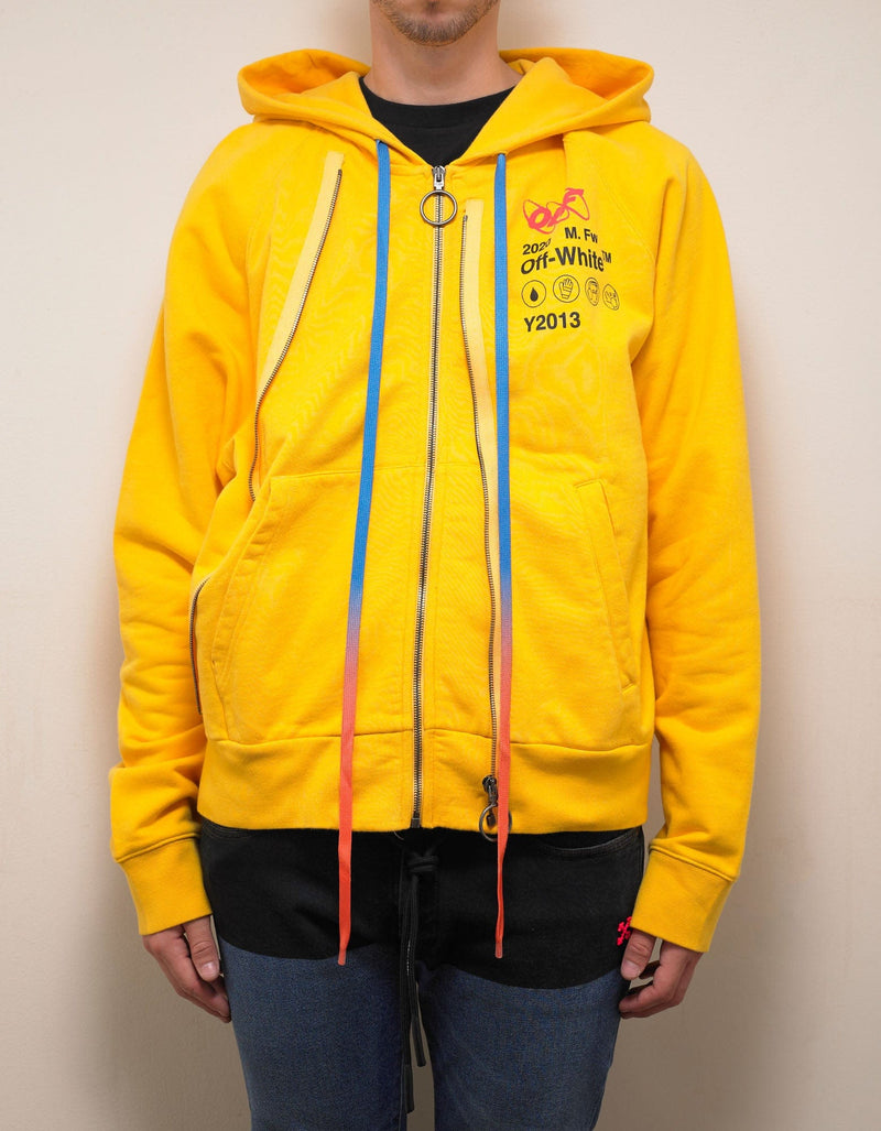 Off-White Yellow Industrial Y013 Double Zip Hoodie