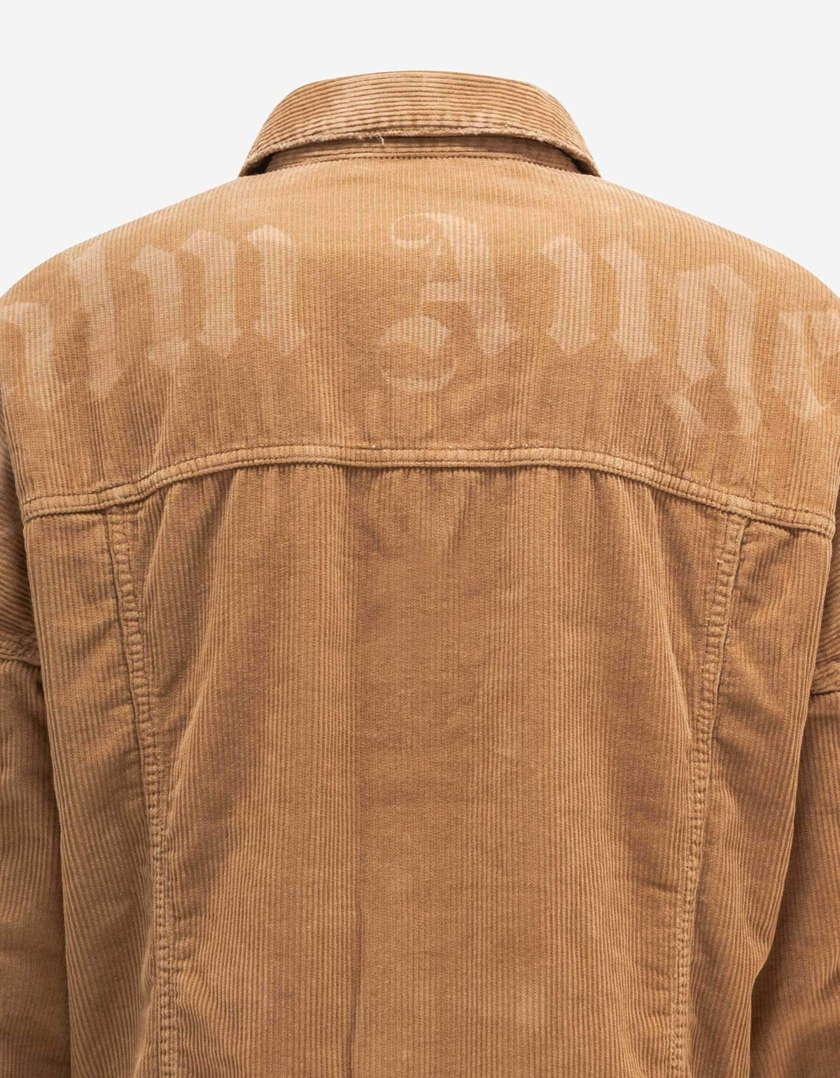 Palm Angels Beige Corduroy Logo Denim Jacket