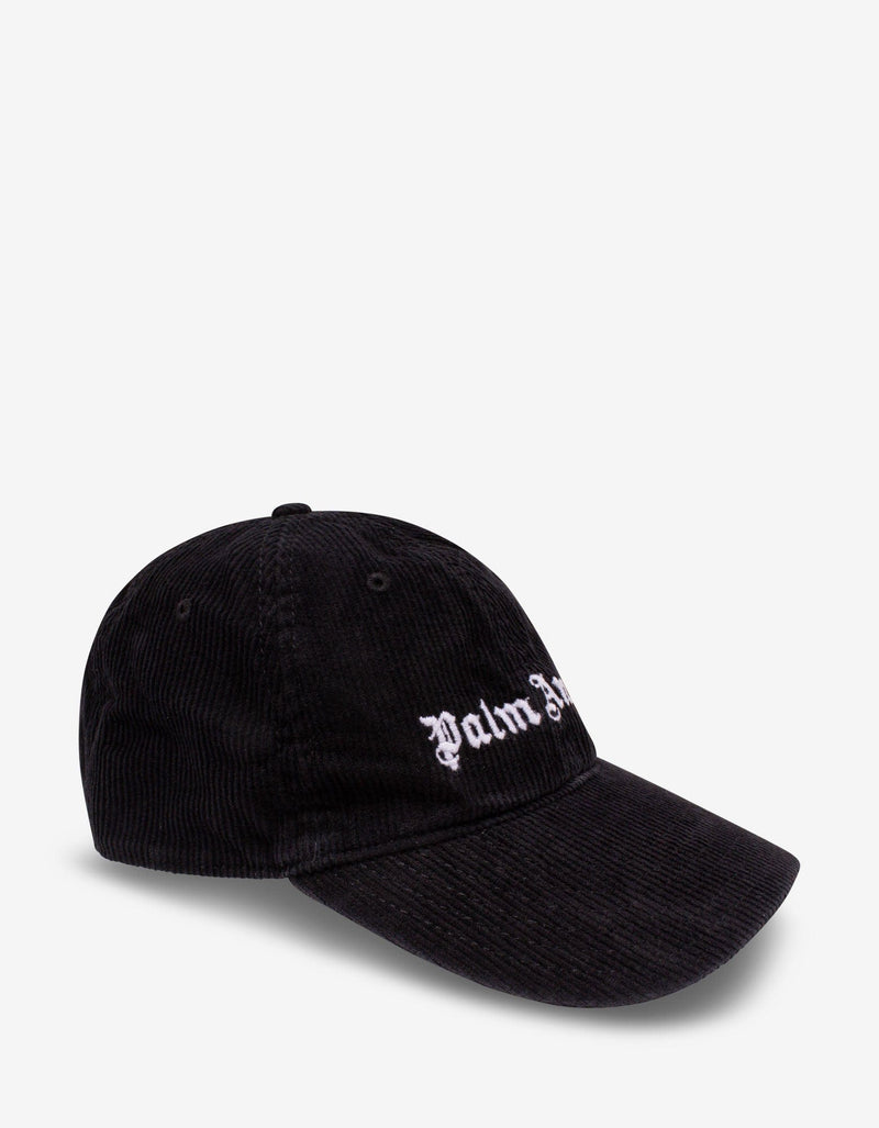 Palm Angels Black Corduroy Classic Logo Baseball Cap