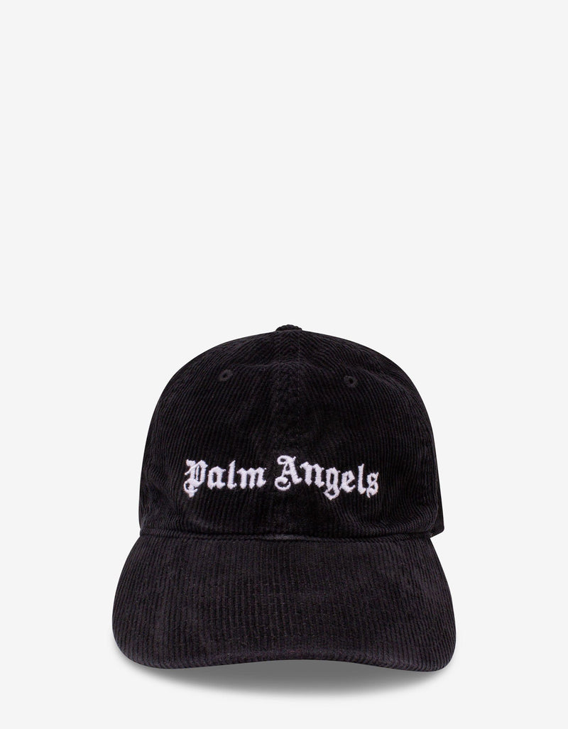 Palm Angels Black Corduroy Classic Logo Baseball Cap