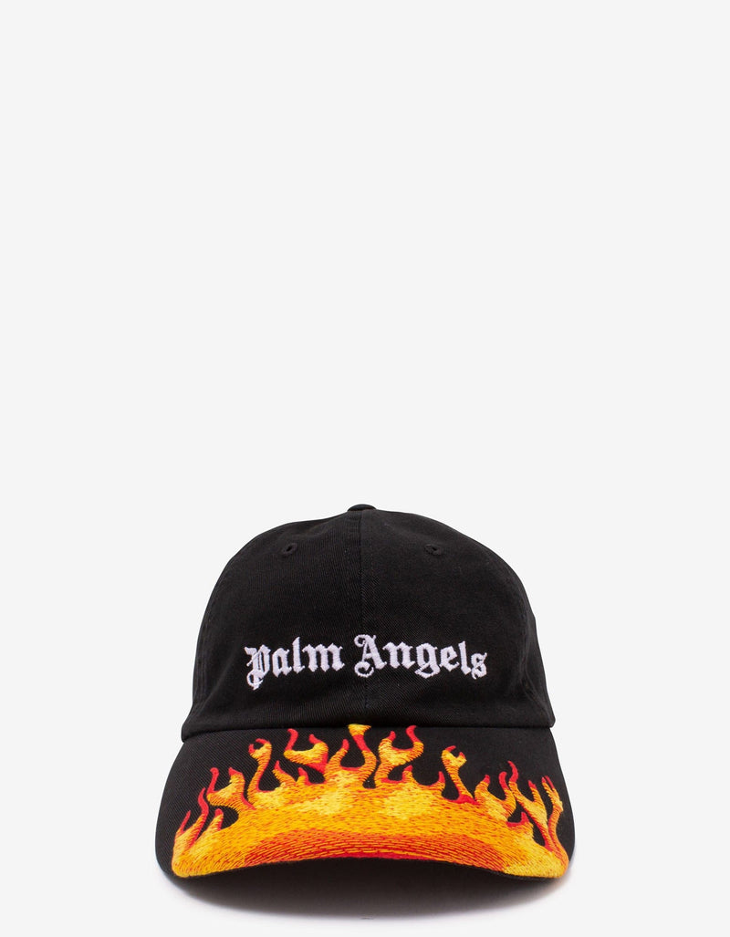 Palm Angels Black Flames Baseball Cap