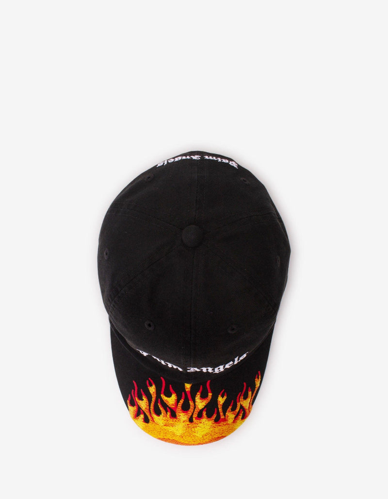 Palm Angels Black Flames Baseball Cap