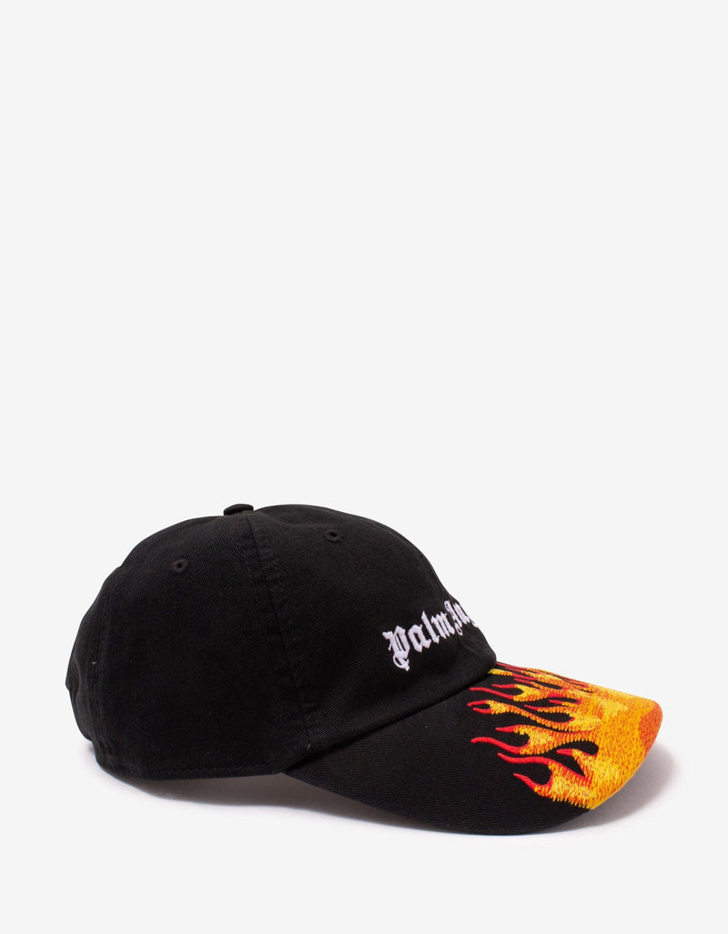 Palm Angels Black Flames Baseball Cap