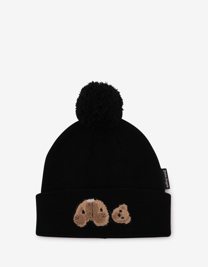 Palm Angels Black Kill The Bear Wool Beanie Hat