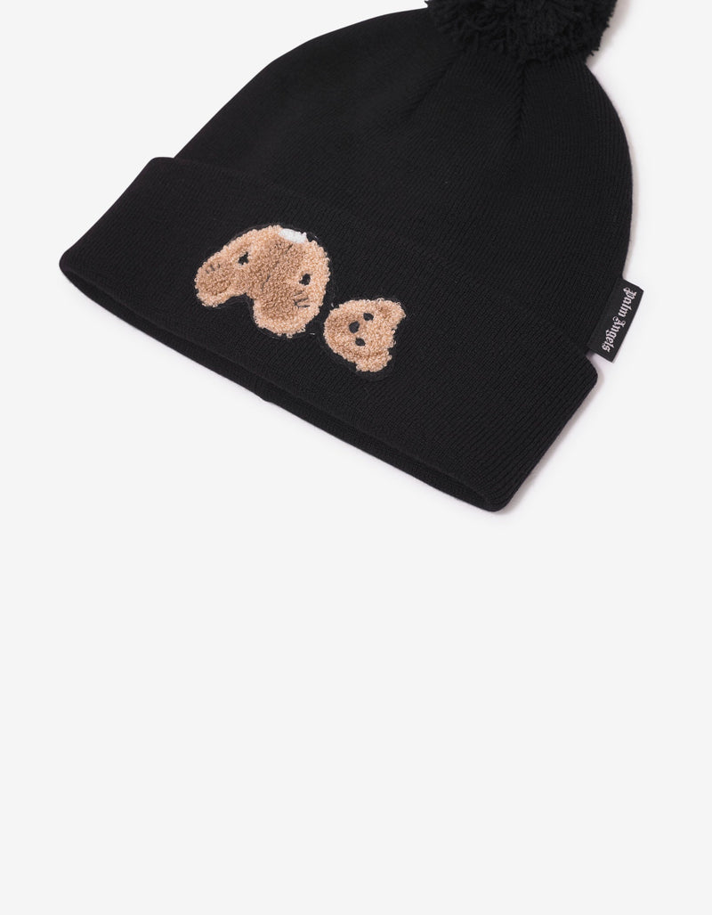 Palm Angels Black Kill The Bear Wool Beanie Hat