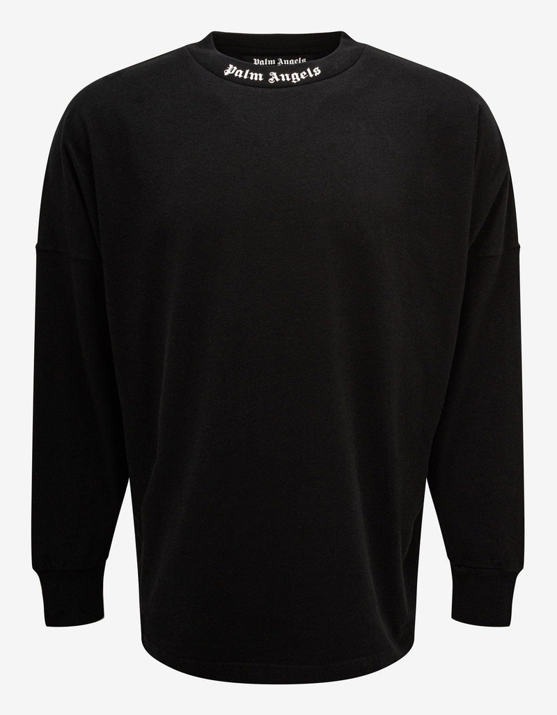 Palm Angels Black Logo Long Sleeve Oversized T-Shirt