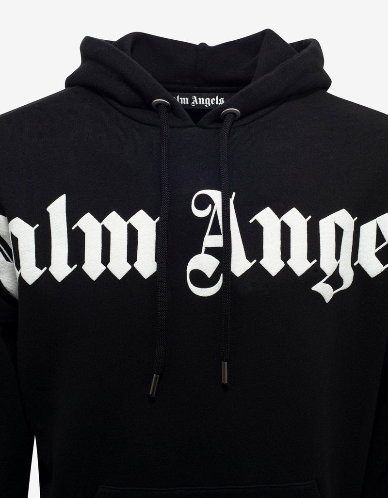 Palm Angels Black Logo Print Oversized Hoodie