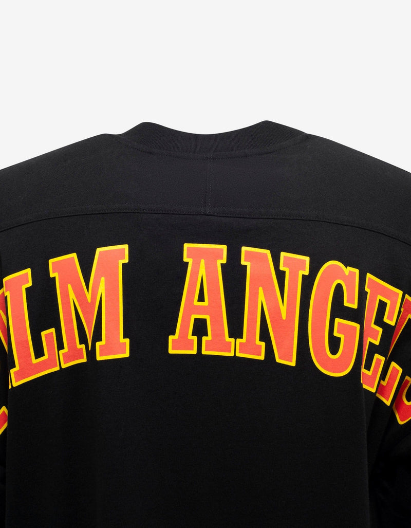 Palm Angels Black New College Logo Print Oversized T-Shirt