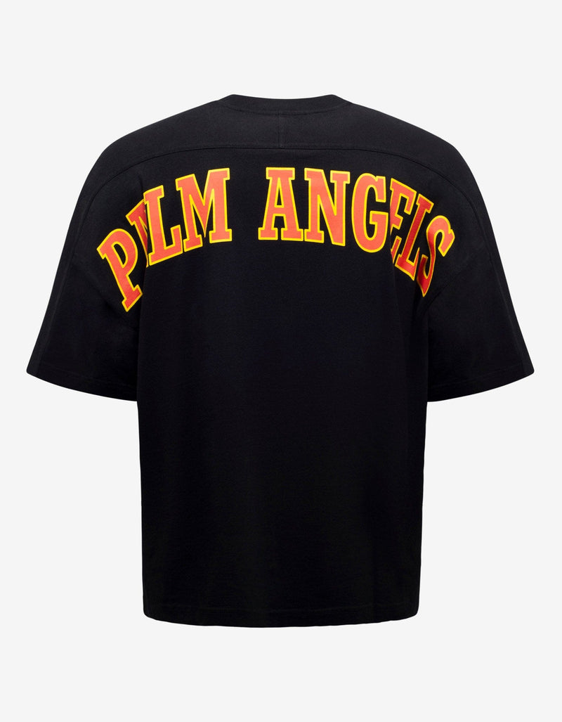 Palm Angels Black New College Logo Print Oversized T-Shirt