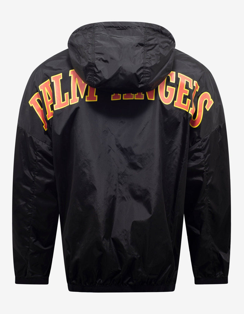 Palm Angels Black New College Logo Print Windbreaker