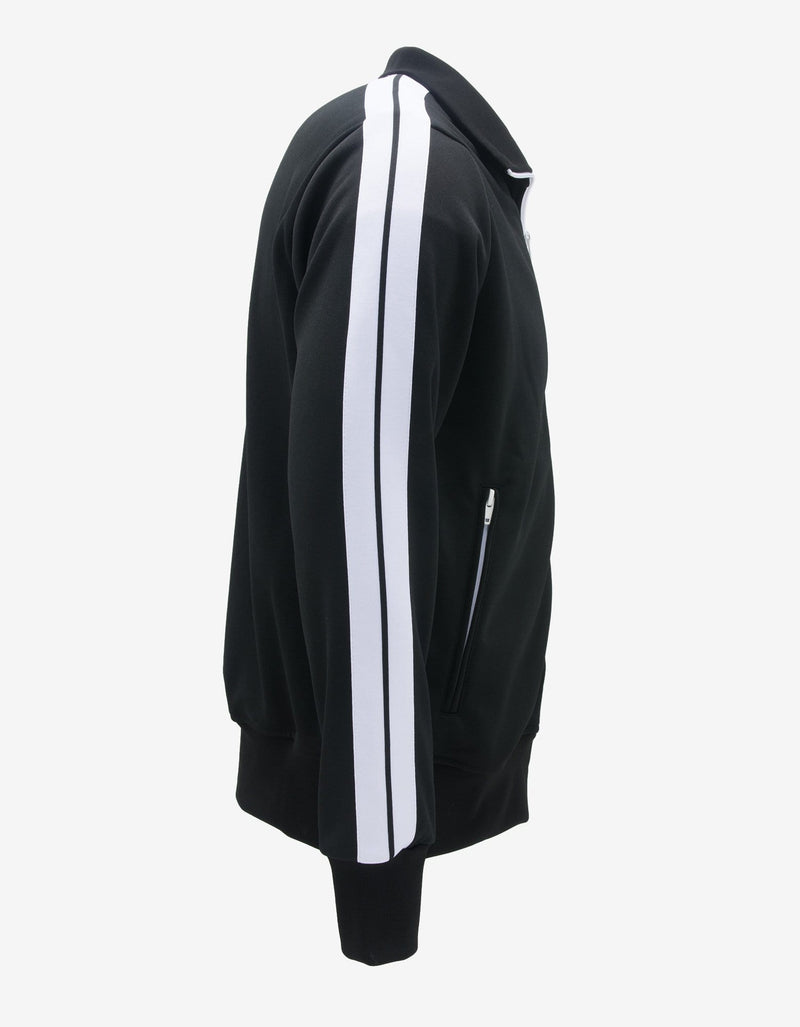 Palm Angels Black Track Jacket with Stripes