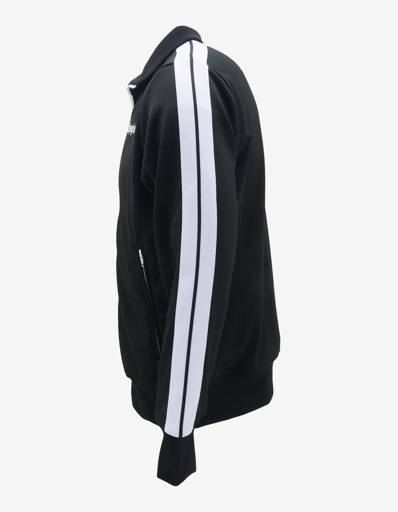 Palm Angels Black Track Jacket with Stripes