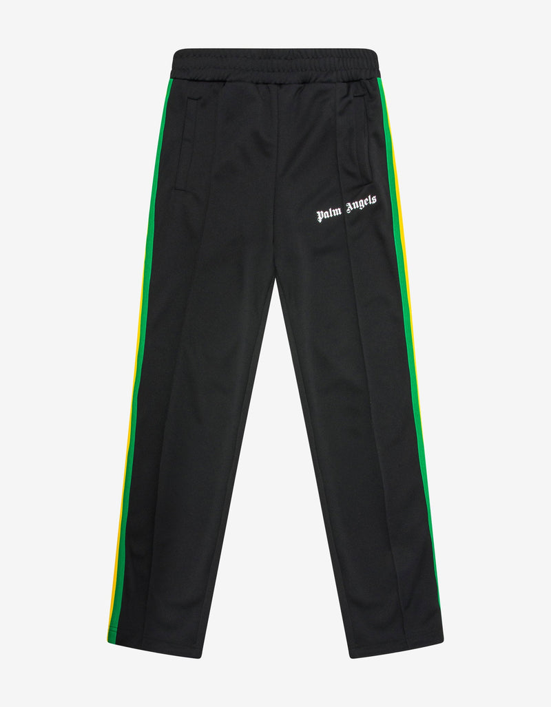 Palm Angels Black Track Pants with Exodus Stripes