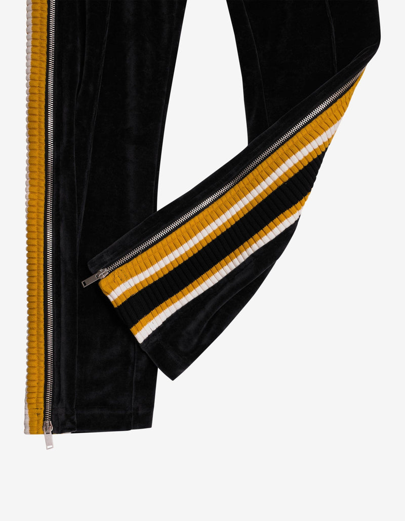 Palm Angels Black & Yellow Chenille Track Pants