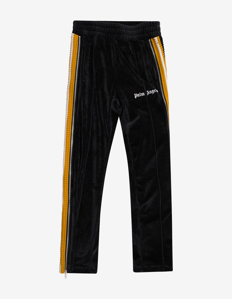 Palm Angels Black & Yellow Chenille Track Pants