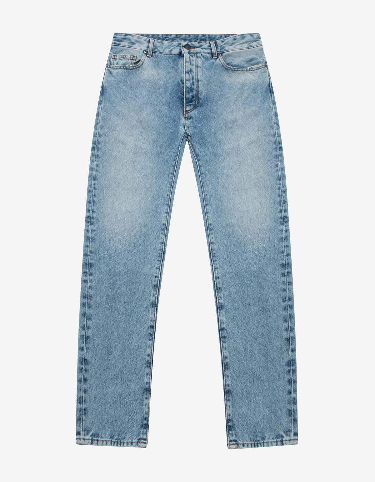 Palm Angels Blue Back Logo Print Jeans