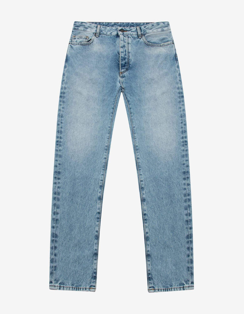 Palm Angels Blue Back Logo Print Jeans