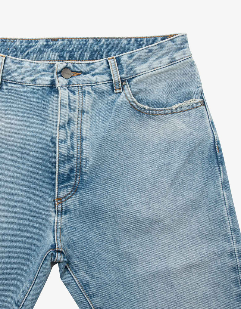 Palm Angels Blue Back Logo Print Jeans