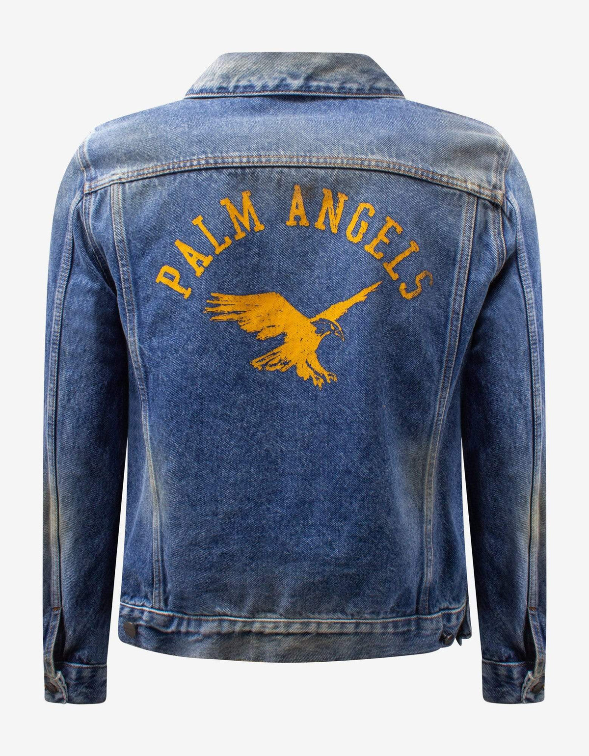 Palm Angels Blue College Eagle Denim Jacket