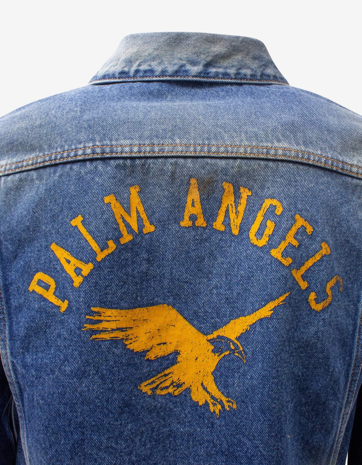 Palm Angels Blue College Eagle Denim Jacket