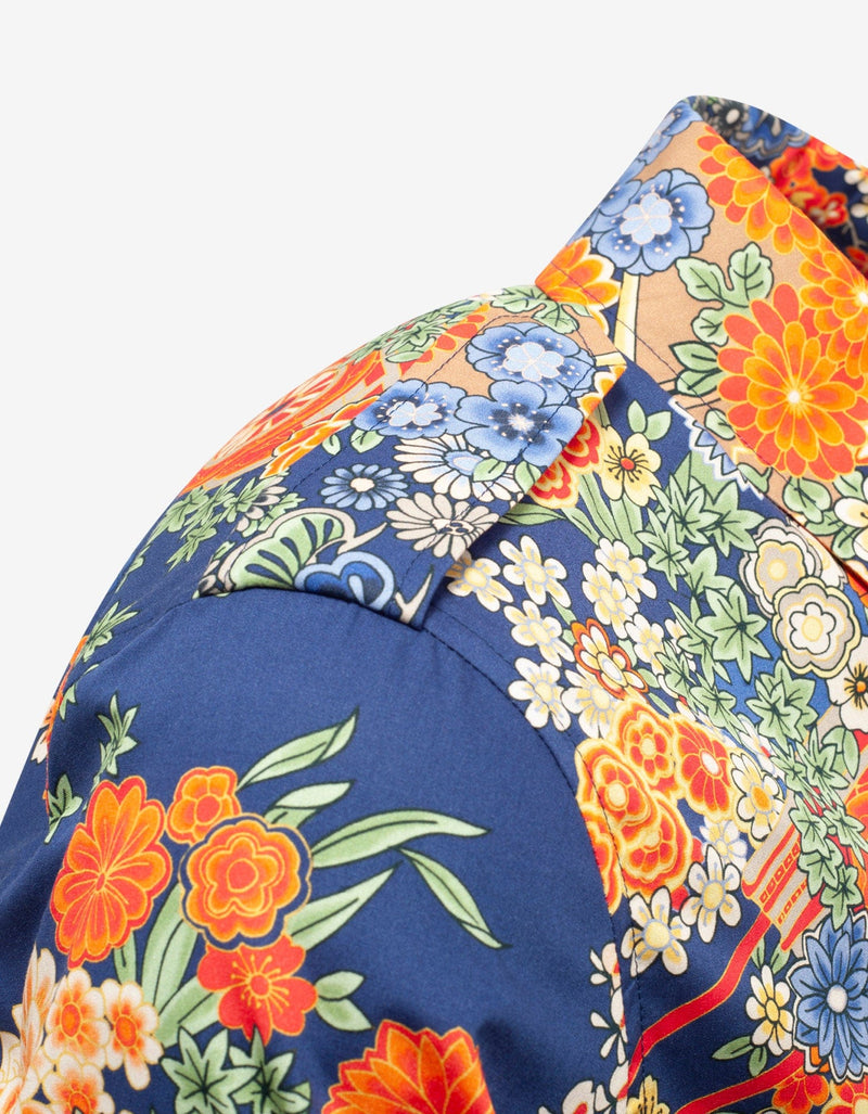 Palm Angels Blue Floral Print Blooming Pocket Shirt