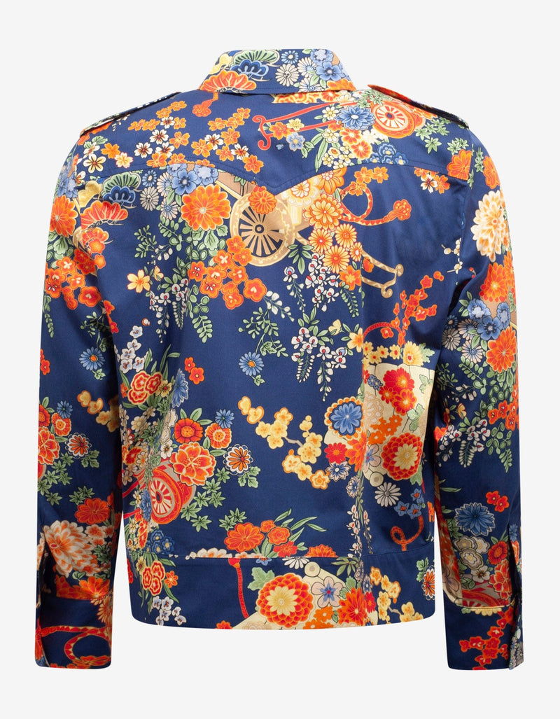 Palm Angels Blue Floral Print Blooming Pocket Shirt