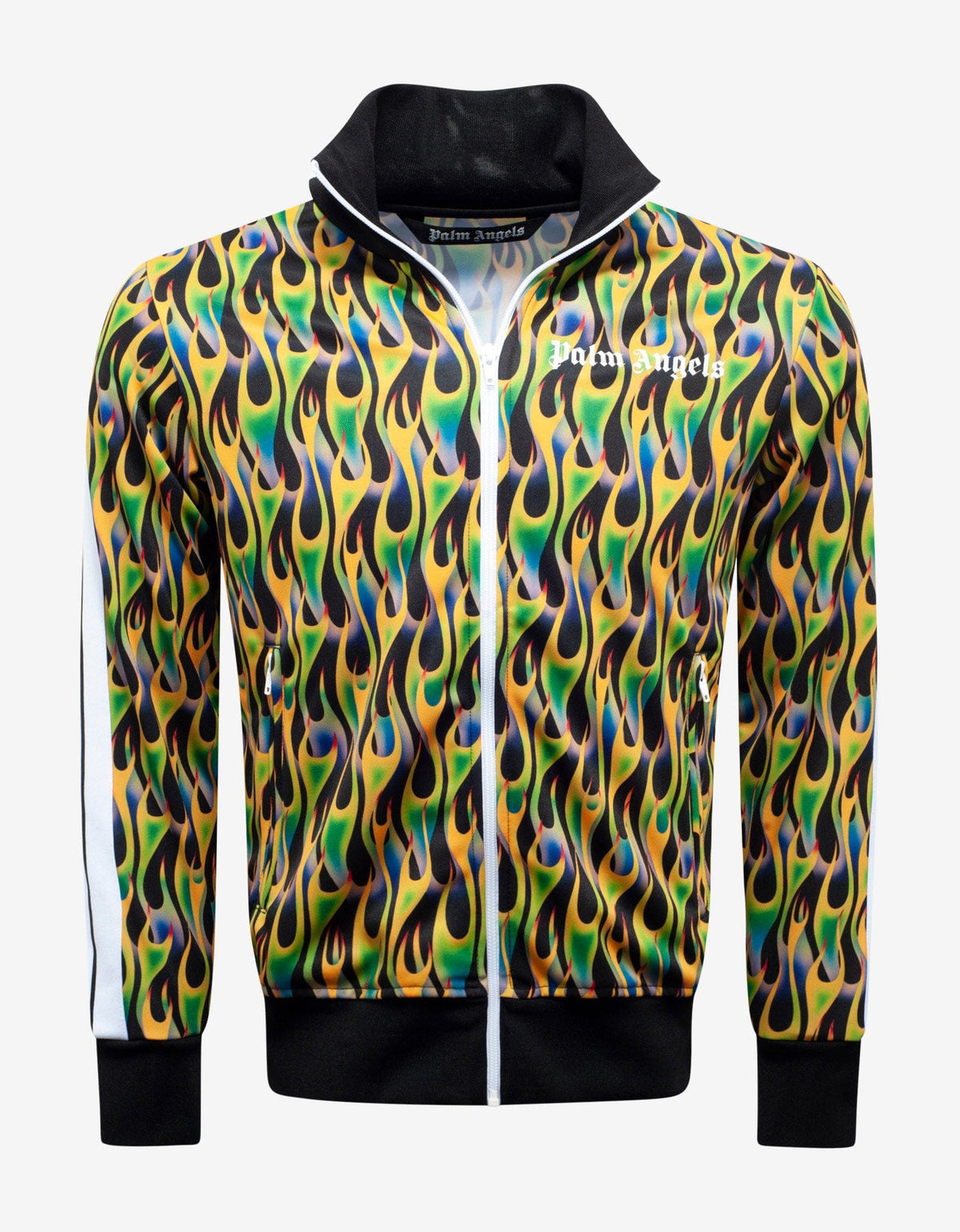 Palm Angels Green Burning Print Track Jacket