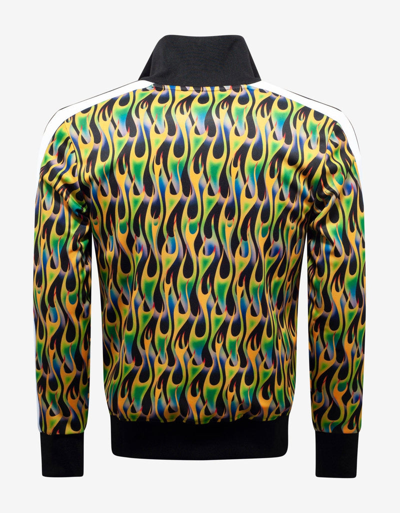 Palm Angels Green Burning Print Track Jacket