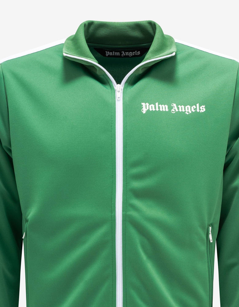 Palm Angels Green Tracksuit with Stripes