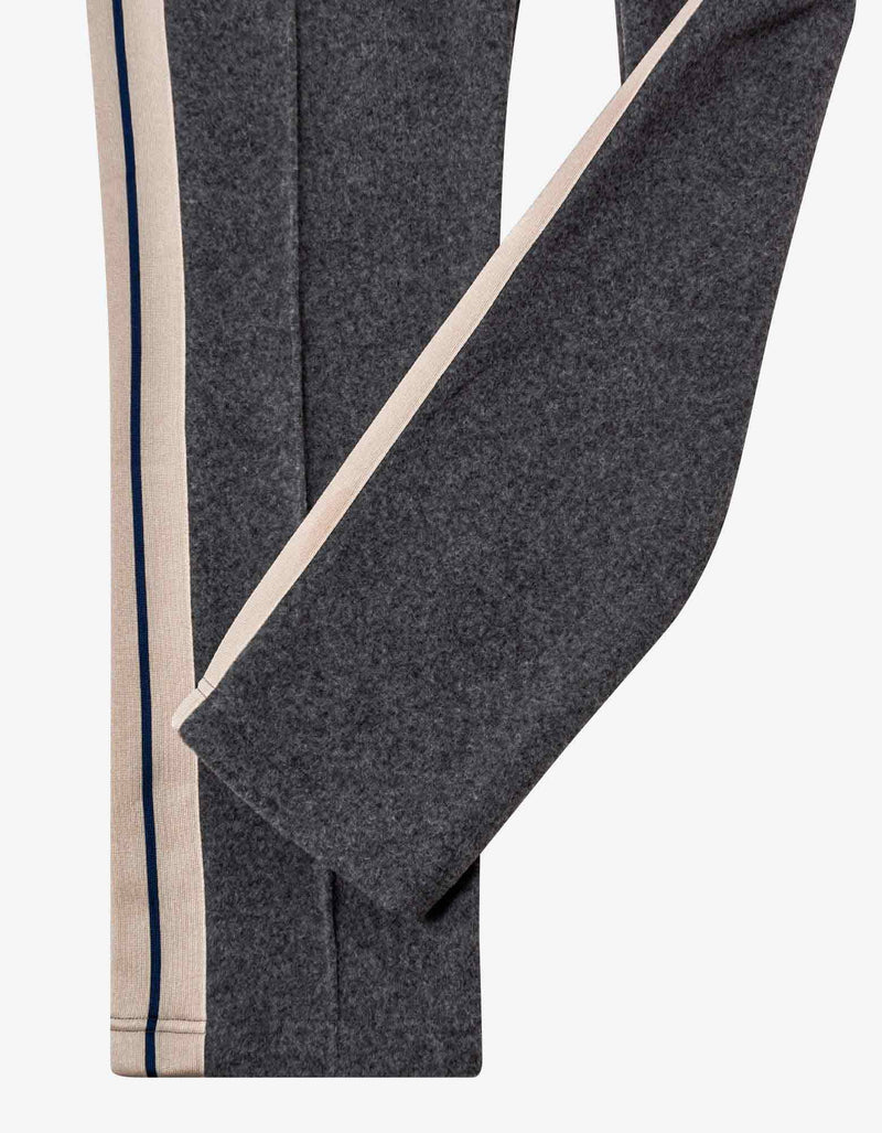 Palm Angels Grey Wool-Blend Track Pants with Stripes