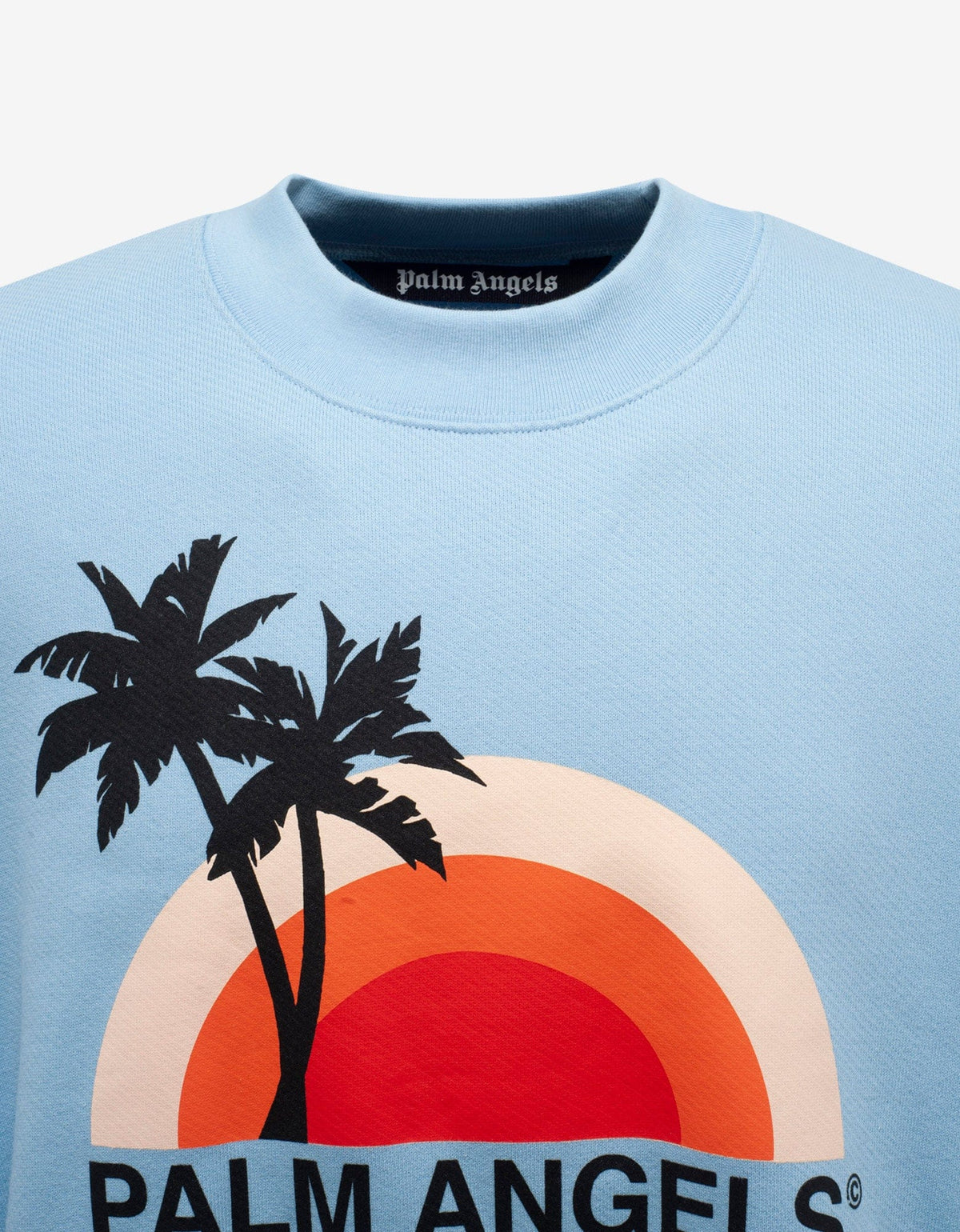Palm Angels Light Blue Sunset Print Oversized Sweatshirt