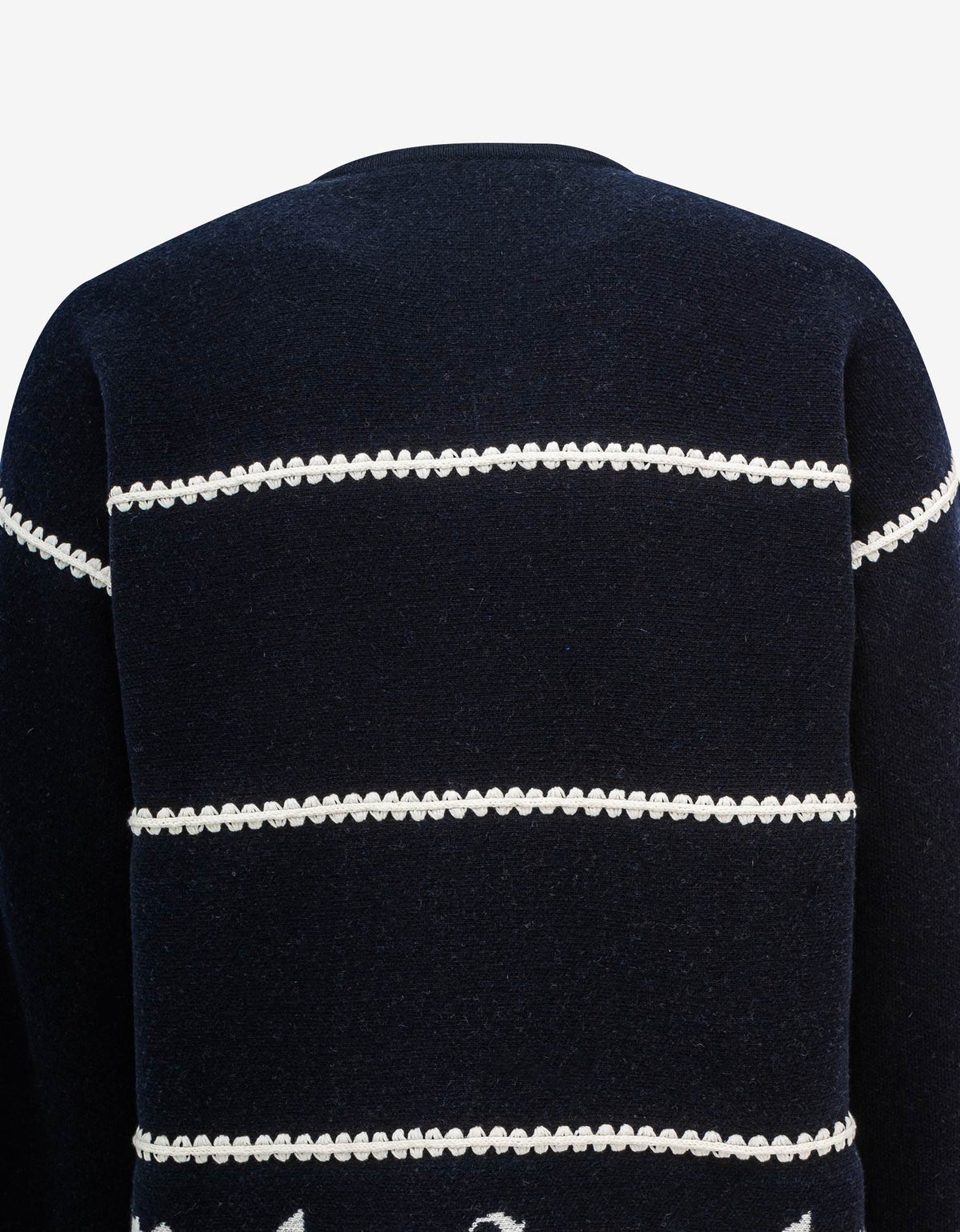Palm Angels Navy Blue PA Monogram Stripe Sweater