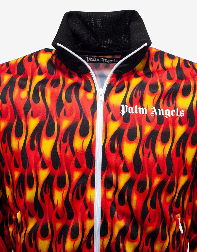 Palm Angels Orange Burning Print Track Jacket