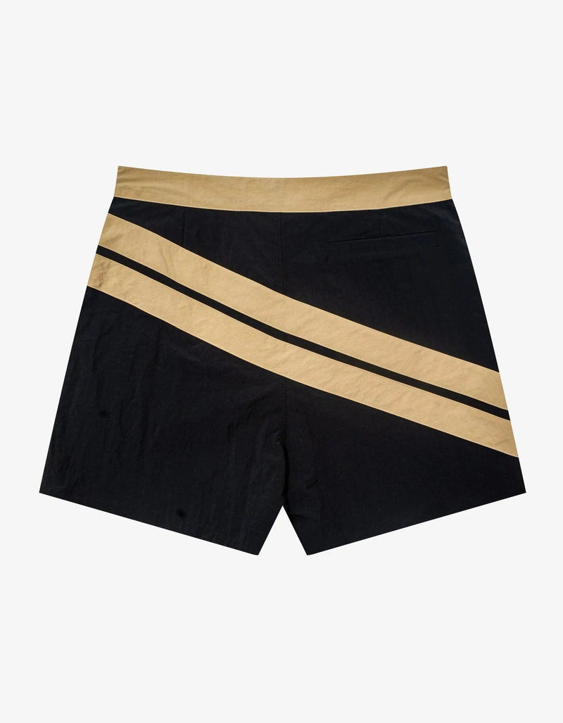Palm Angels Palm Angels Black Diagonal Surf Swim Shorts