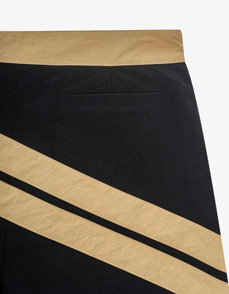 Palm Angels Palm Angels Black Diagonal Surf Swim Shorts