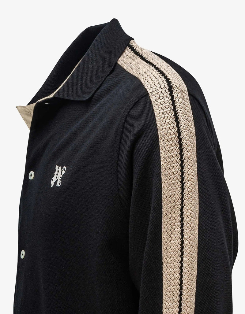 Palm Angels Palm Angels Black PA Monogram Piquet Trackshirt
