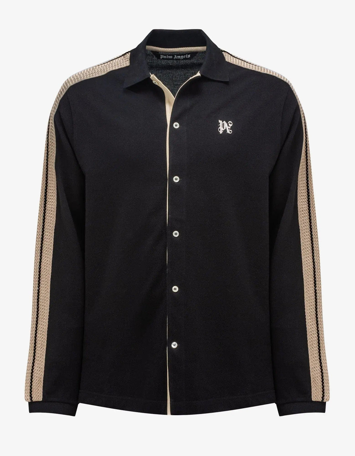 Palm Angels Palm Angels Black PA Monogram Piquet Trackshirt